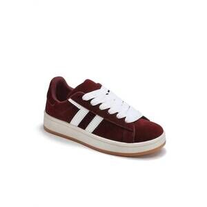 NEW JOIA women's vegan suede sneakers in burgundy